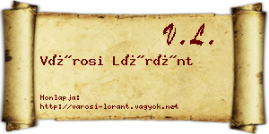 Városi Lóránt névjegykártya