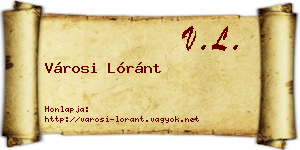 Városi Lóránt névjegykártya