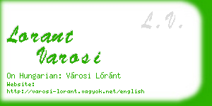 lorant varosi business card